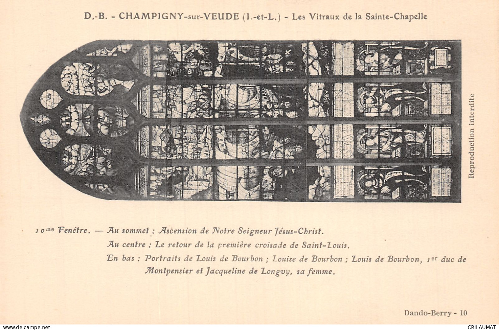 37-CHAMPIGNY SUR VEUDE VITRAUX DE LA SAINTE CHAPELLE-N°LP5026-B/0085 - Champigny-sur-Veude