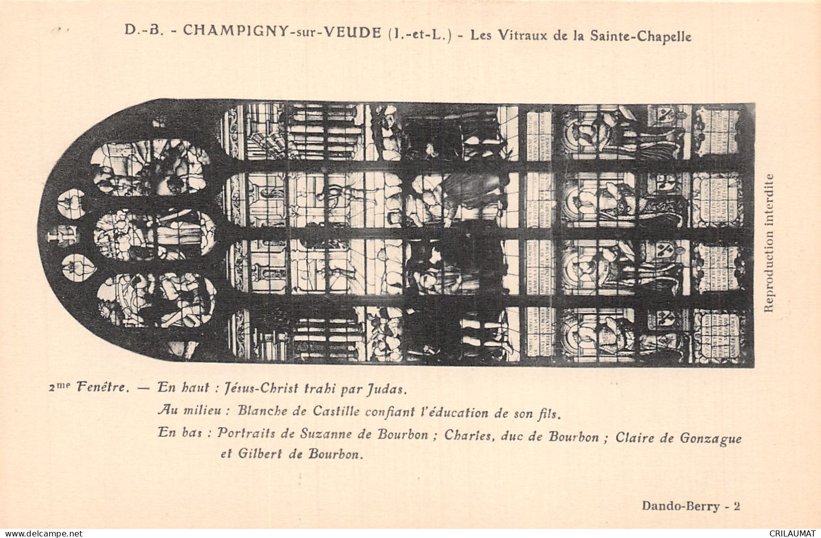 37-CHAMPIGNY SUR VEUDE VITRAUX DE LA SAINTE CHAPELLE-N°LP5026-B/0079 - Champigny-sur-Veude