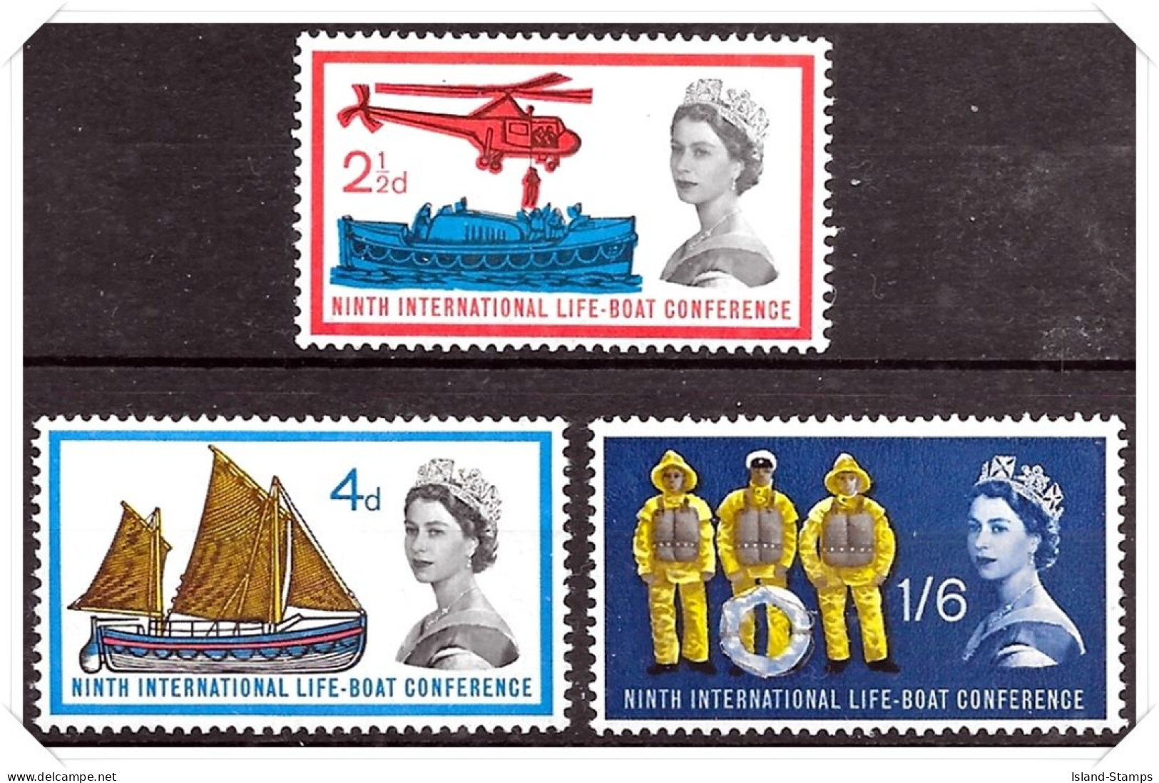 SG639-641 1963 Ninth International Lifeboat Conference Stamp Set (Ordinary) Unmounted Mint Hrd2a - Ongebruikt