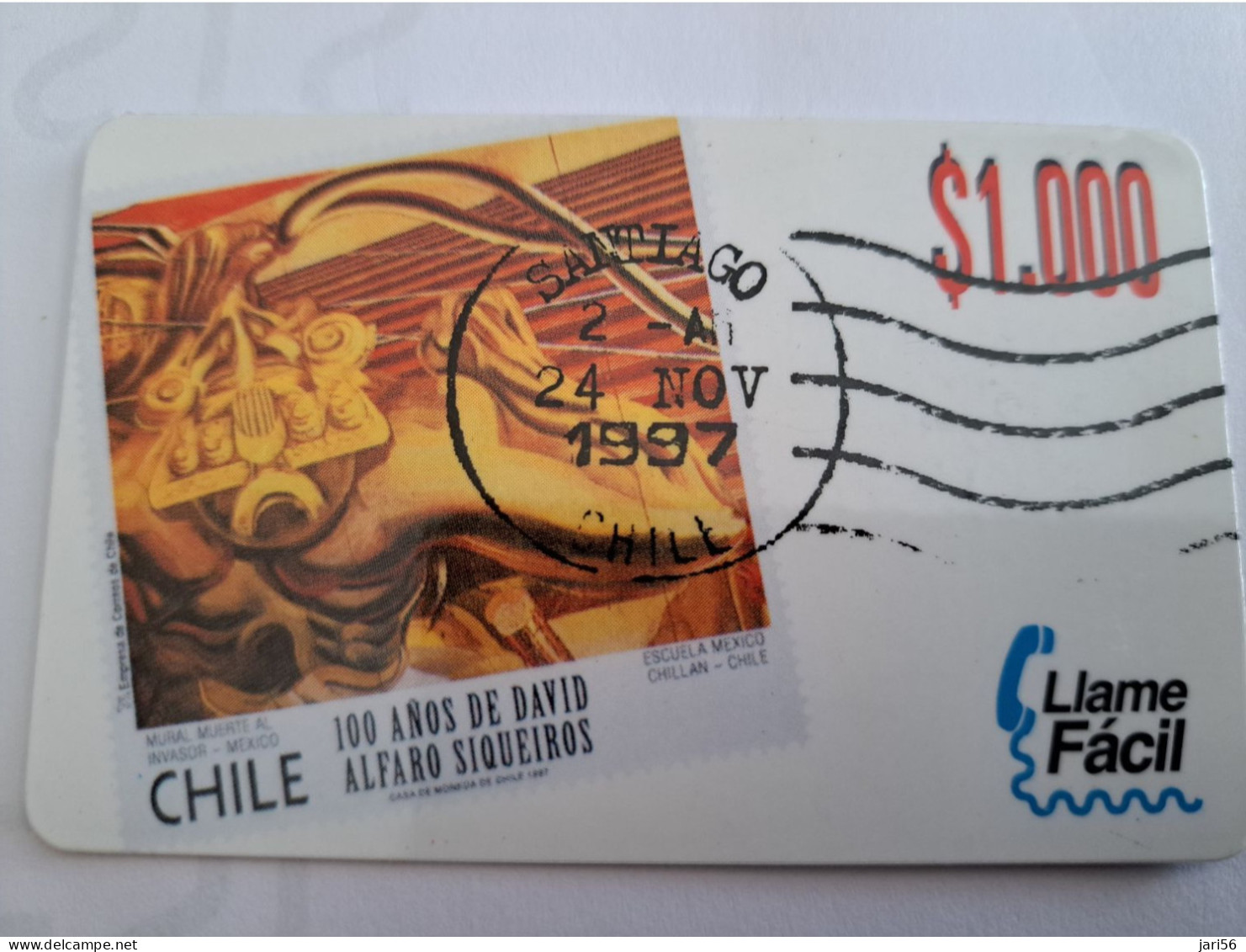 CHILI   PREPAID/ ENTEL / $ 1000 / STAMPS ON CARD/ FINE USED CARD      ** 16510** - Chili