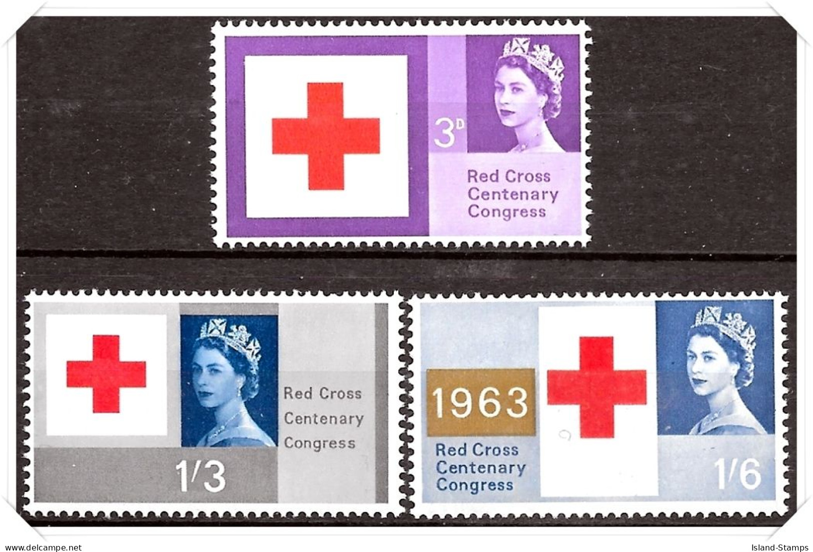 SG642-644 1963 Red Cross Centenary Congress Stamp Set (Ordinary) Unmounted Mint Hrd2a - Nuovi
