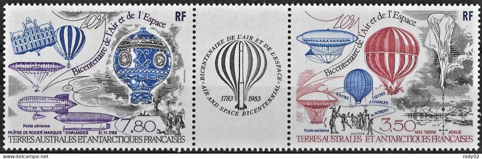 TAAF - BICENTENAIRE DES PREMIERES ASCENSIONS DE L'HOMME DANS L'ATMOSPHERE - PA 83A - NEUF** MNH - Airmail