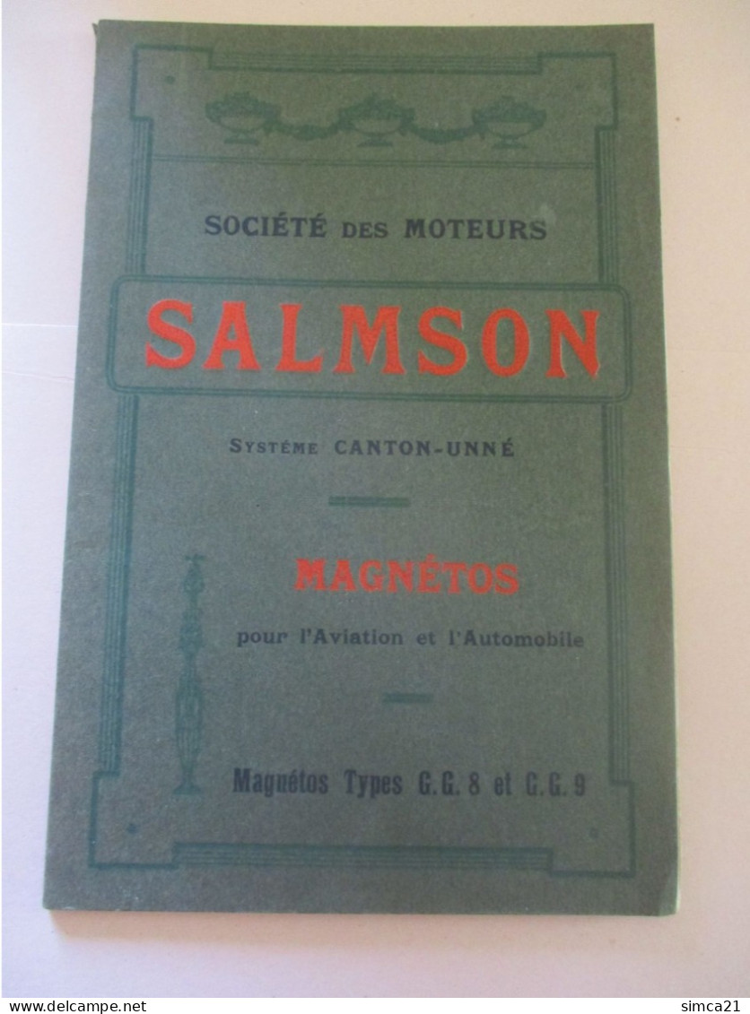 LIVRE SOCIETE DES MOTEURS SALMSON MAGNETOS - 1901-1940