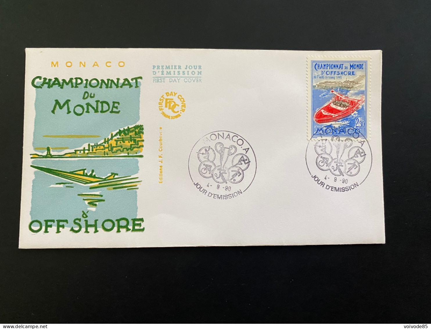 Enveloppe 1er Jour "Championnats Du Monde De Offshore" 04/09/1990 - 1741 - MONACO - FDC