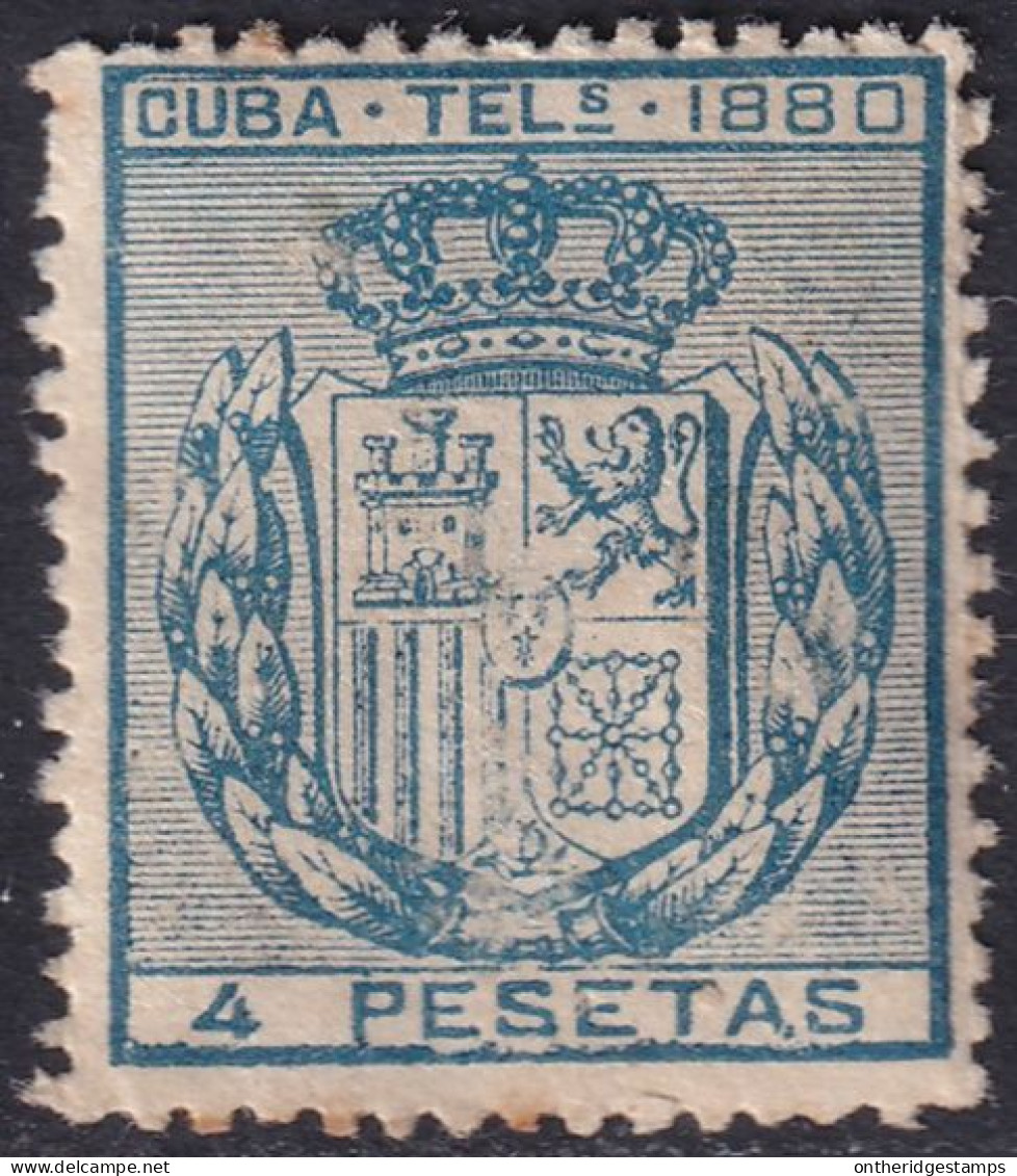 Cuba 1880 Telégrafo Ed 51  Telegraph MH* Disturbed Gum - Cuba (1874-1898)