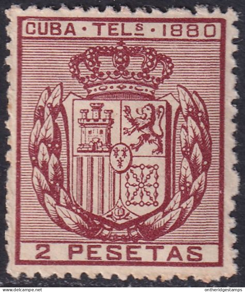 Cuba 1880 Telégrafo Ed 50  Telegraph MNH** Some Streaky Gum - Kuba (1874-1898)