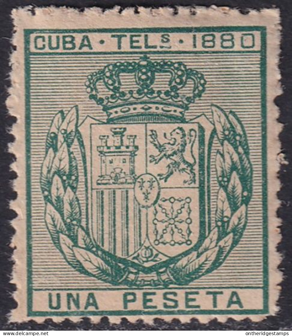 Cuba 1880 Telégrafo Ed 49  Telegraph MNH** Toned Gum - Kuba (1874-1898)