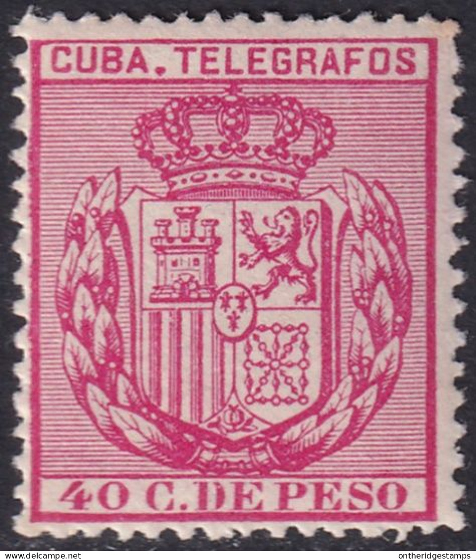 Cuba 1896 Telégrafo Ed 84  Telegraph MNH** Some Streaky Gum - Cuba (1874-1898)