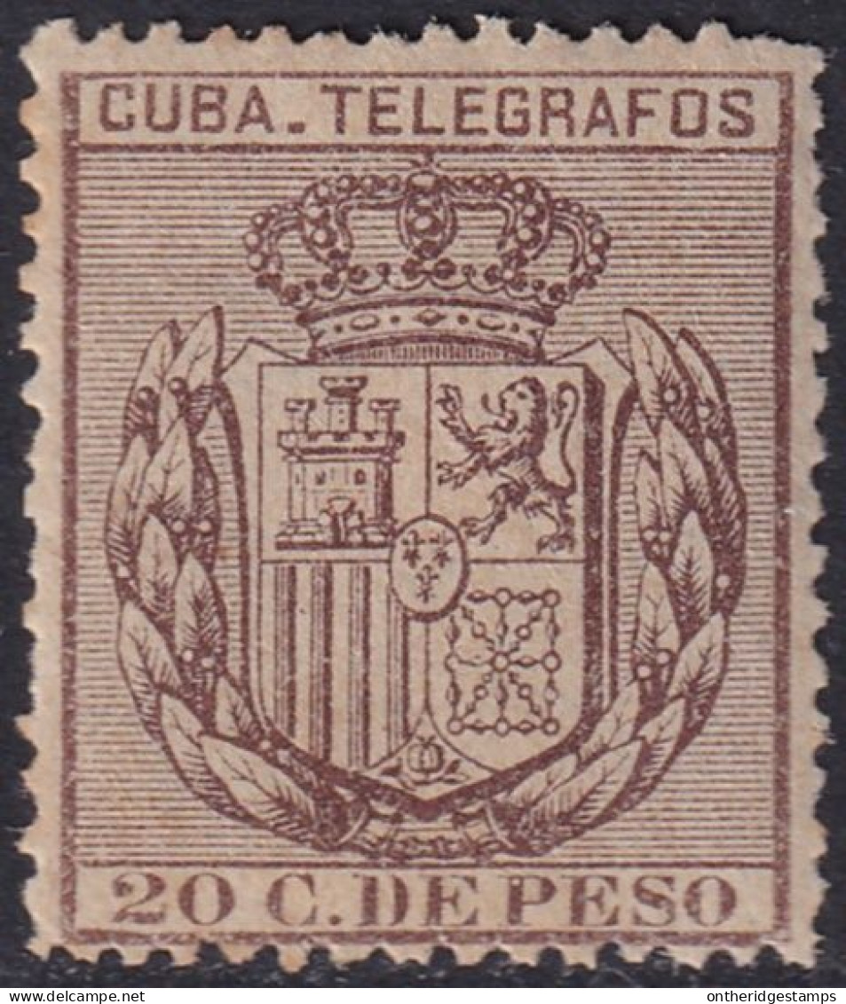 Cuba 1890 Telégrafo Ed 70  Telegraph MH* - Kuba (1874-1898)