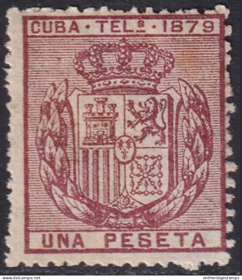 Cuba 1879 Telégrafo Ed 46a  Telegraph MLH* - Cuba (1874-1898)