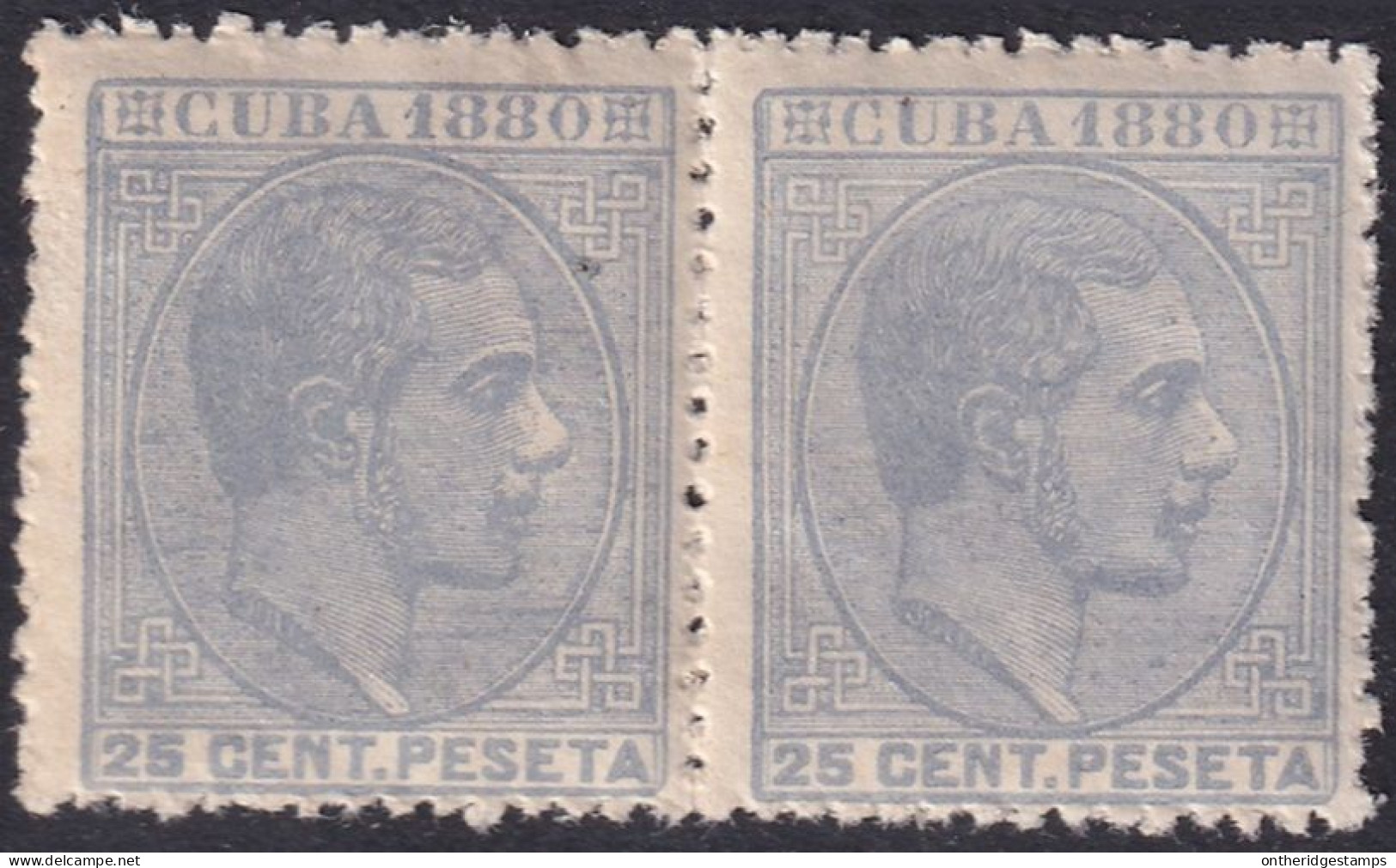 Cuba 1880 Sc 91 Ed 59 Pair MNH** Gum Crazing - Kuba (1874-1898)