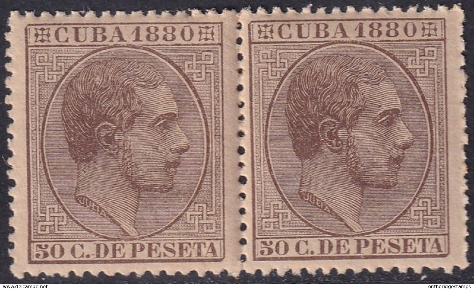 Cuba 1880 Sc 92 Ed 60 Pair MNH** Gum Crazing/toning - Kuba (1874-1898)