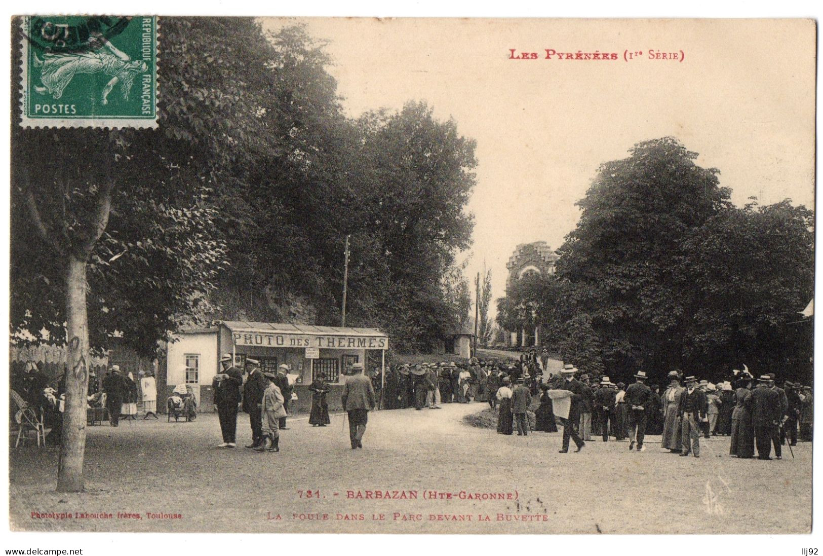 CPA 31 - BARBAZAN (Haute Garonne) - 731. La Foule Dans Le Parc Devant La Buvette - Barbazan