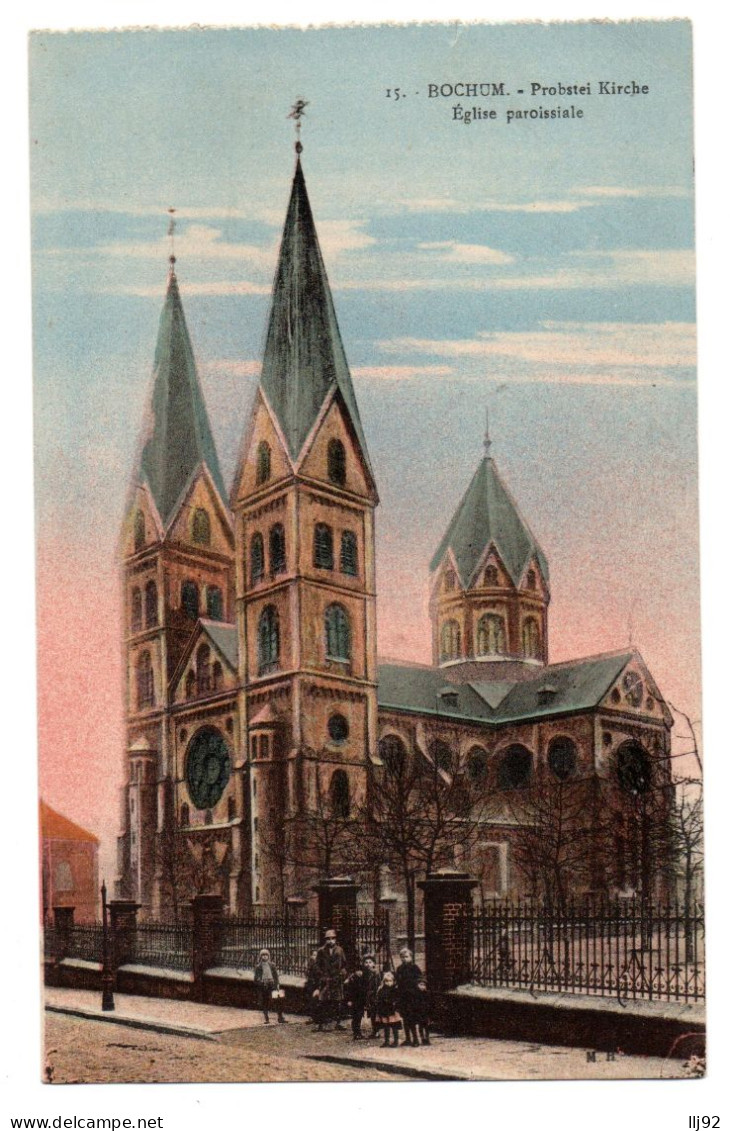 CPA ALLEMAGNE - DEUTSCHLAND - BOCHUM - 15. Eglise Paroissiale - Probstei Kirche (petite Animation) - Bochum