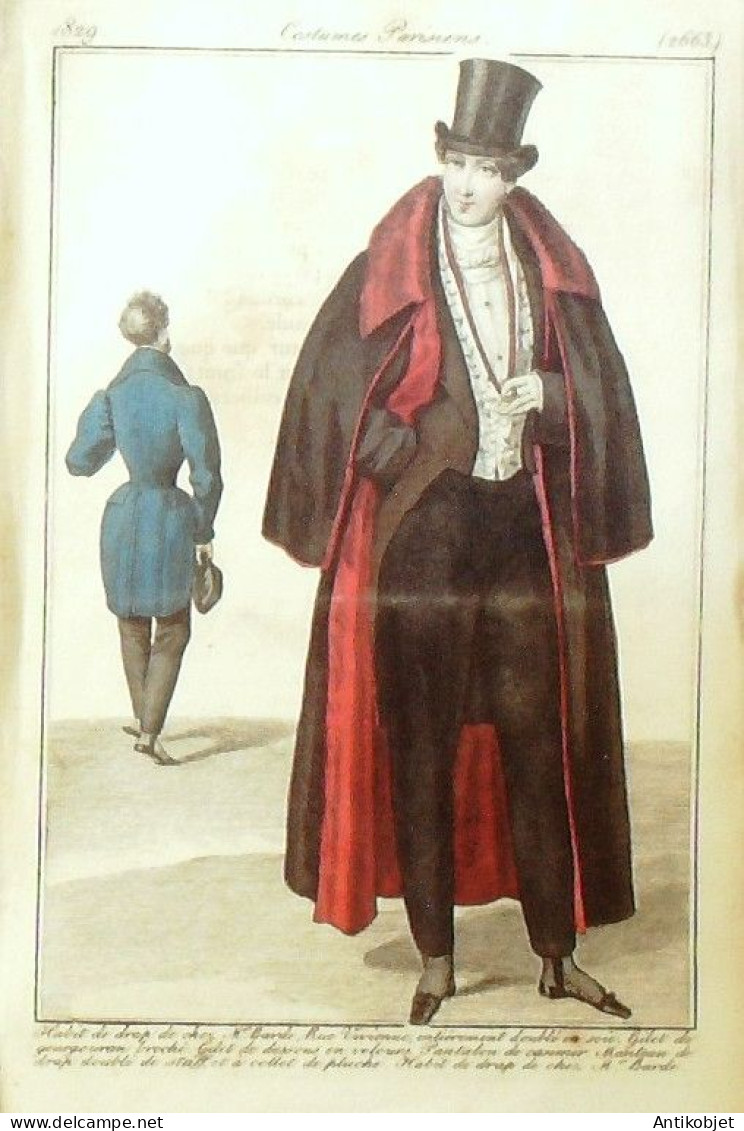 Journal Des Dames & Des Modes 1829 Costume Parisien Année Complète 96 Planches Aquarellées - Eaux-fortes