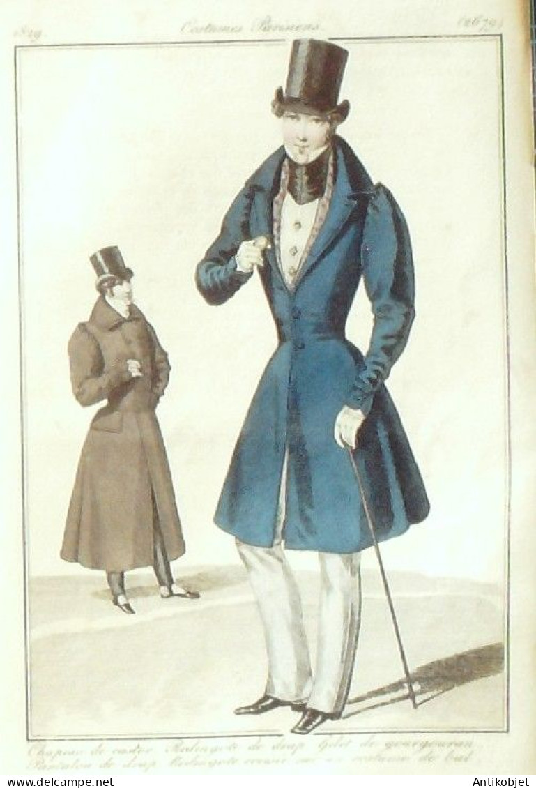Journal Des Dames & Des Modes 1829 Costume Parisien Année Complète 96 Planches Aquarellées - Acqueforti