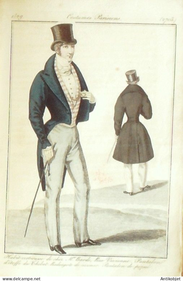 Journal des Dames & des Modes 1829 Costume Parisien Année complète 96 planches aquarellées