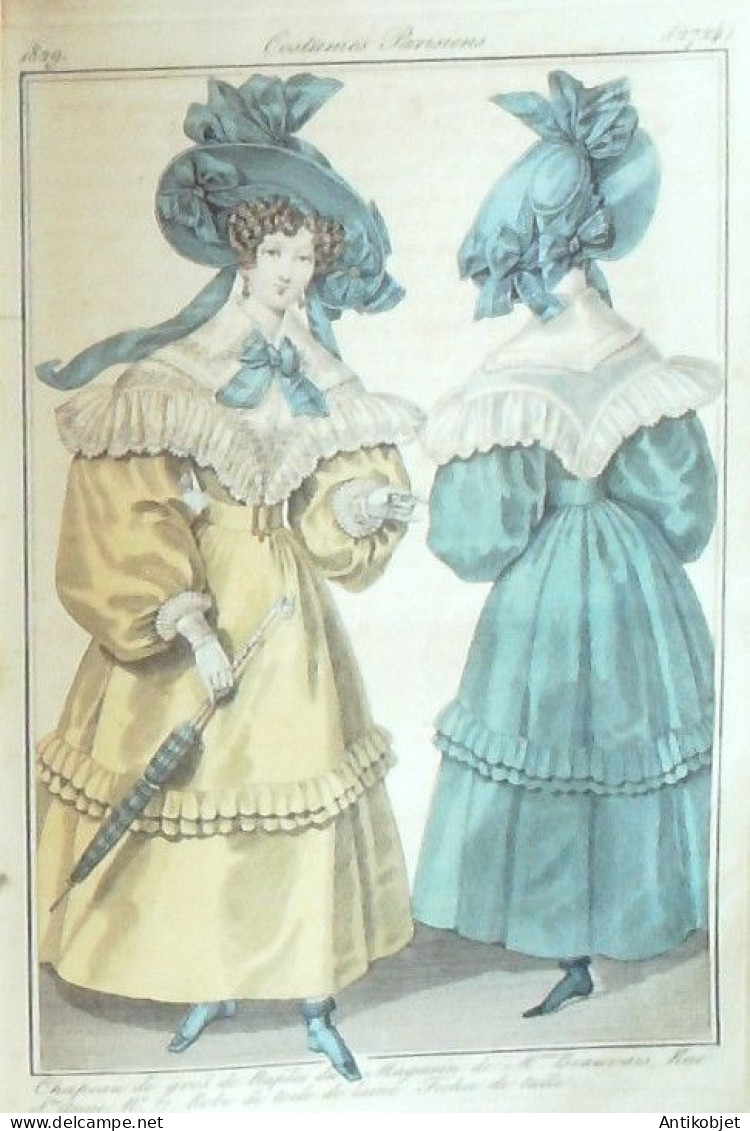 Journal des Dames & des Modes 1829 Costume Parisien Année complète 96 planches aquarellées