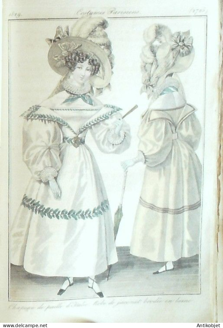 Journal des Dames & des Modes 1829 Costume Parisien Année complète 96 planches aquarellées