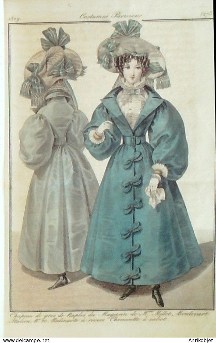 Journal des Dames & des Modes 1829 Costume Parisien Année complète 96 planches aquarellées