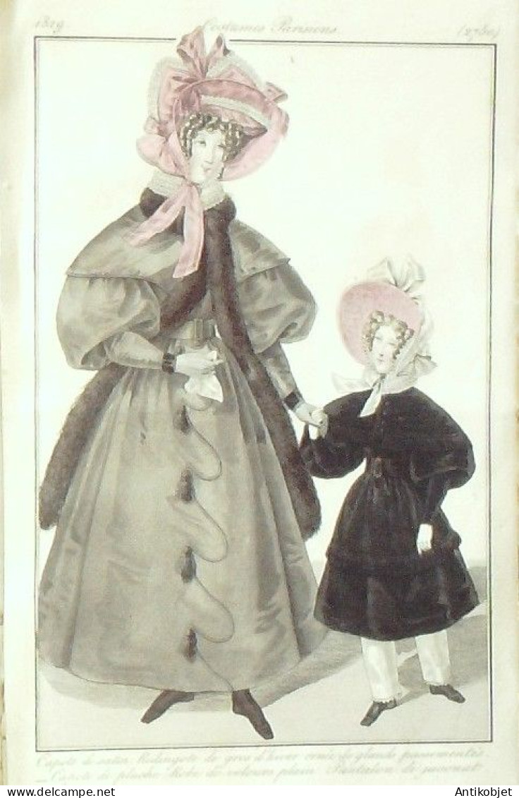 Journal des Dames & des Modes 1829 Costume Parisien Année complète 96 planches aquarellées