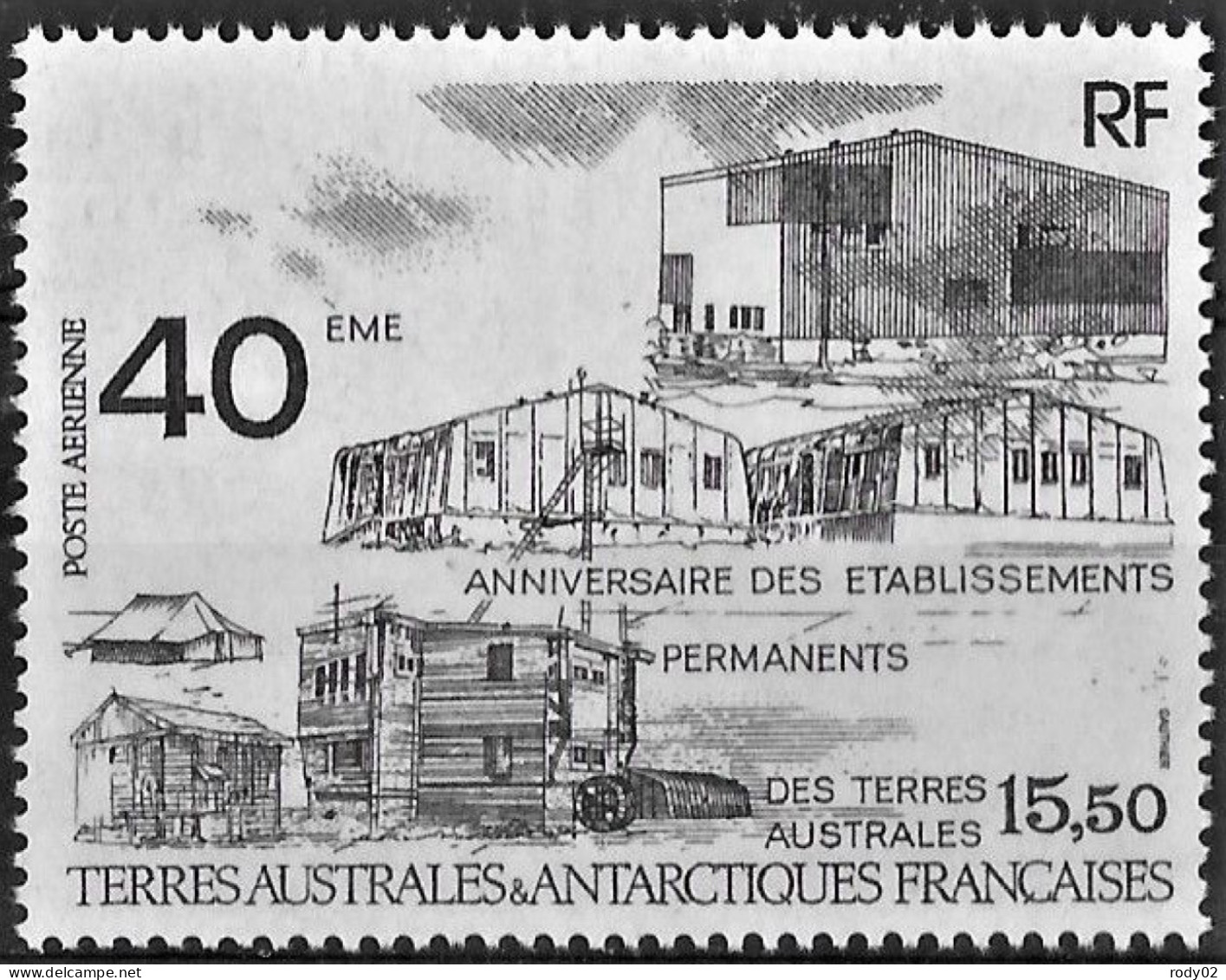 TAAF - 40EME ANNIVERSAIRE DES BASES PERMANENTES - PA 104 - NEUF** MNH - Poste Aérienne