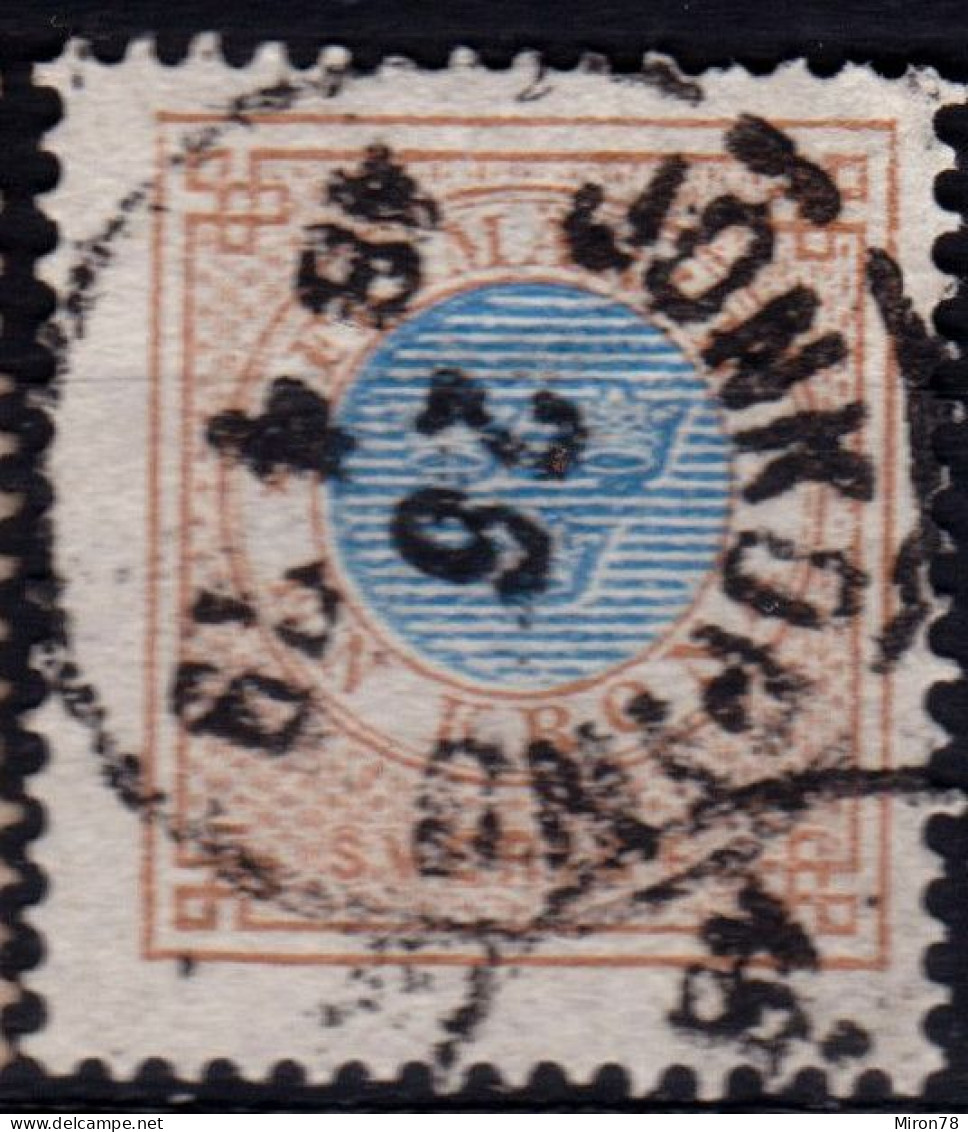 Stamp Sweden 1872-91 1k Used Lot13 - Used Stamps