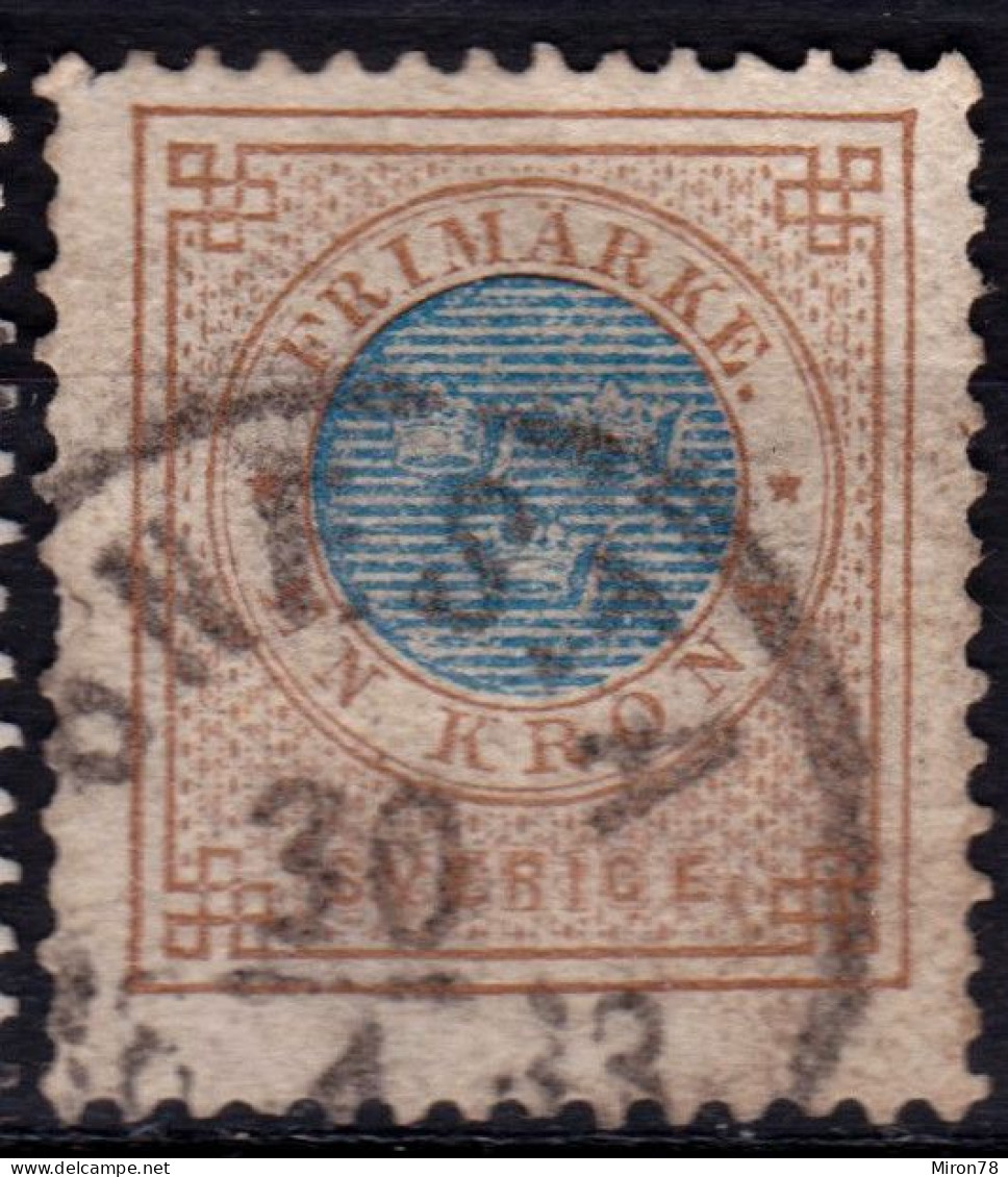 Stamp Sweden 1872-91 1k Used Lot15 - Used Stamps
