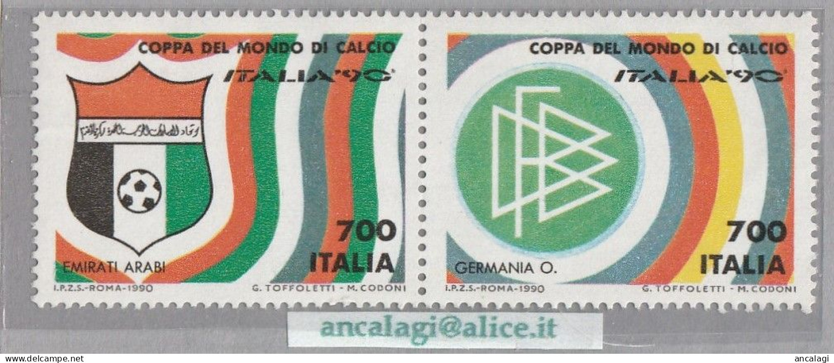 USATI ITALIA 1990 - Ref.0624A "Coppa Del Mondo Di Calcio: BELGIO E URUGUAY" 2 Val. In Coppia - - 1981-90: Usados