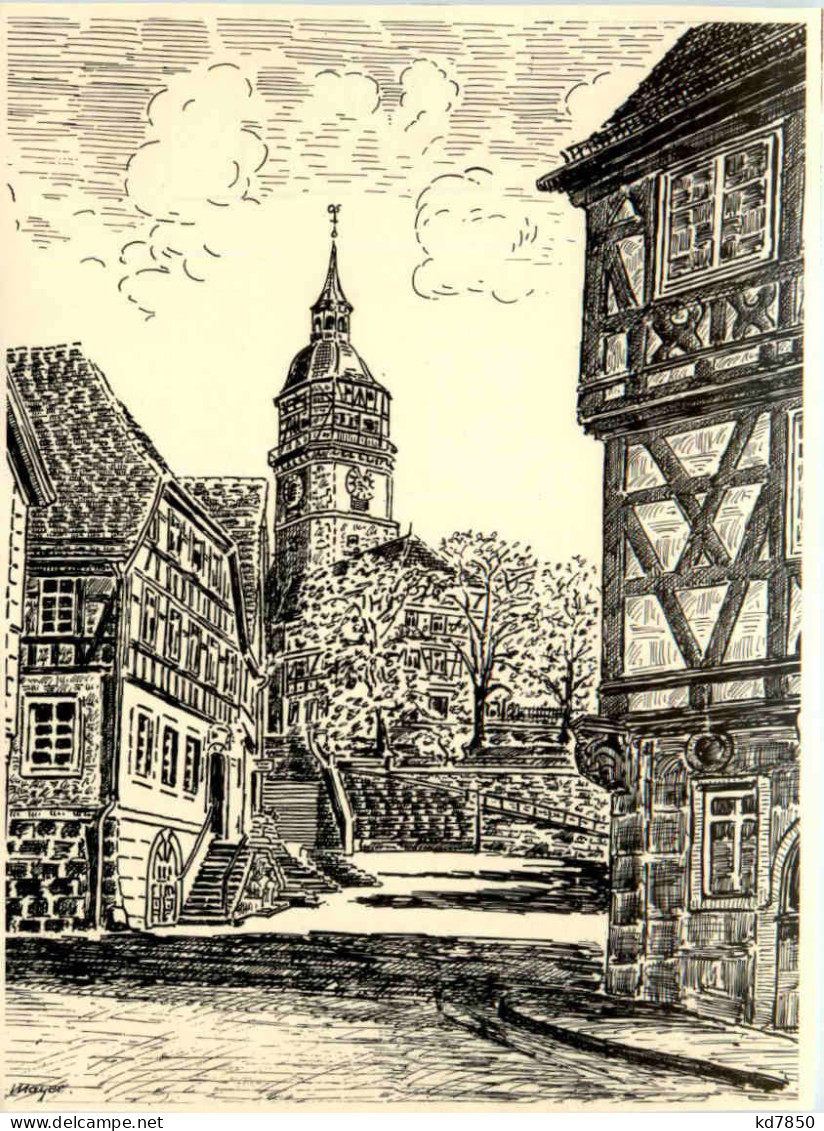 Backnang, Rathaus Mit Stadtturm - Waiblingen