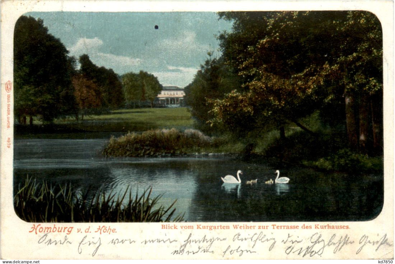 Homburg V.d. Höhe, Blick Vom Kurgarten Weiher Zur Terrasse Es Kurhauses - Bad Homburg