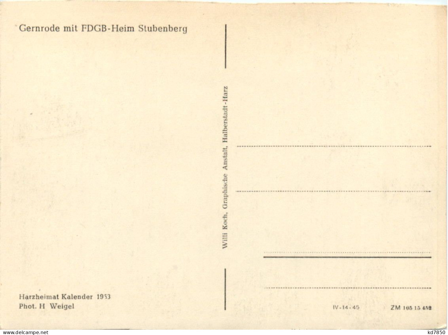 Gernrode Harz, Mit FDGB-Heim Stubenberg - Quedlinburg