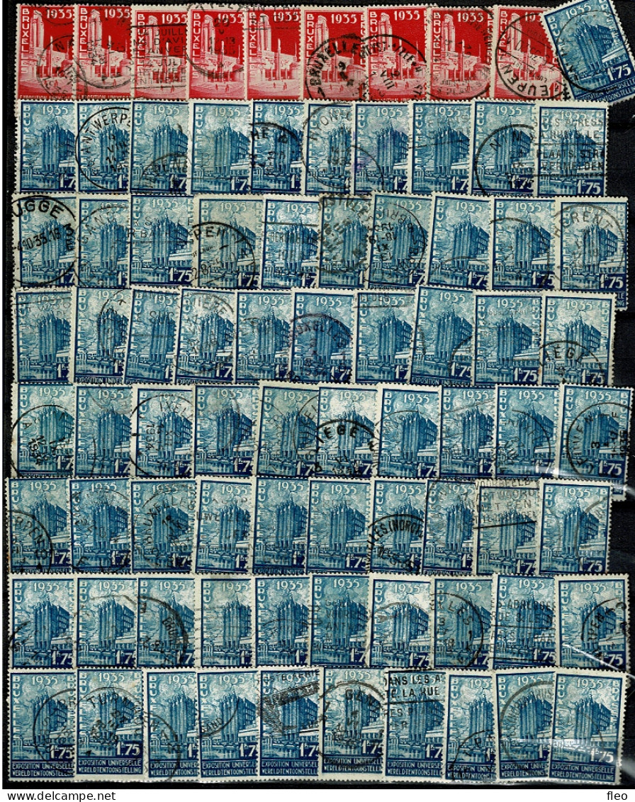 1935 386/389° (220 Timbres) : EXPO BRUSSEL 1935 - Oblitérés