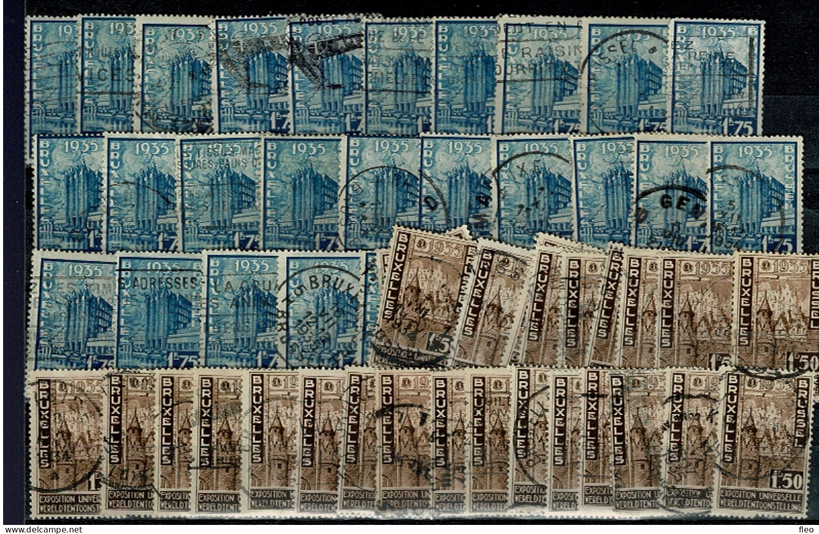 1935 386/389° (220 Timbres) : EXPO BRUSSEL 1935 - Gebruikt