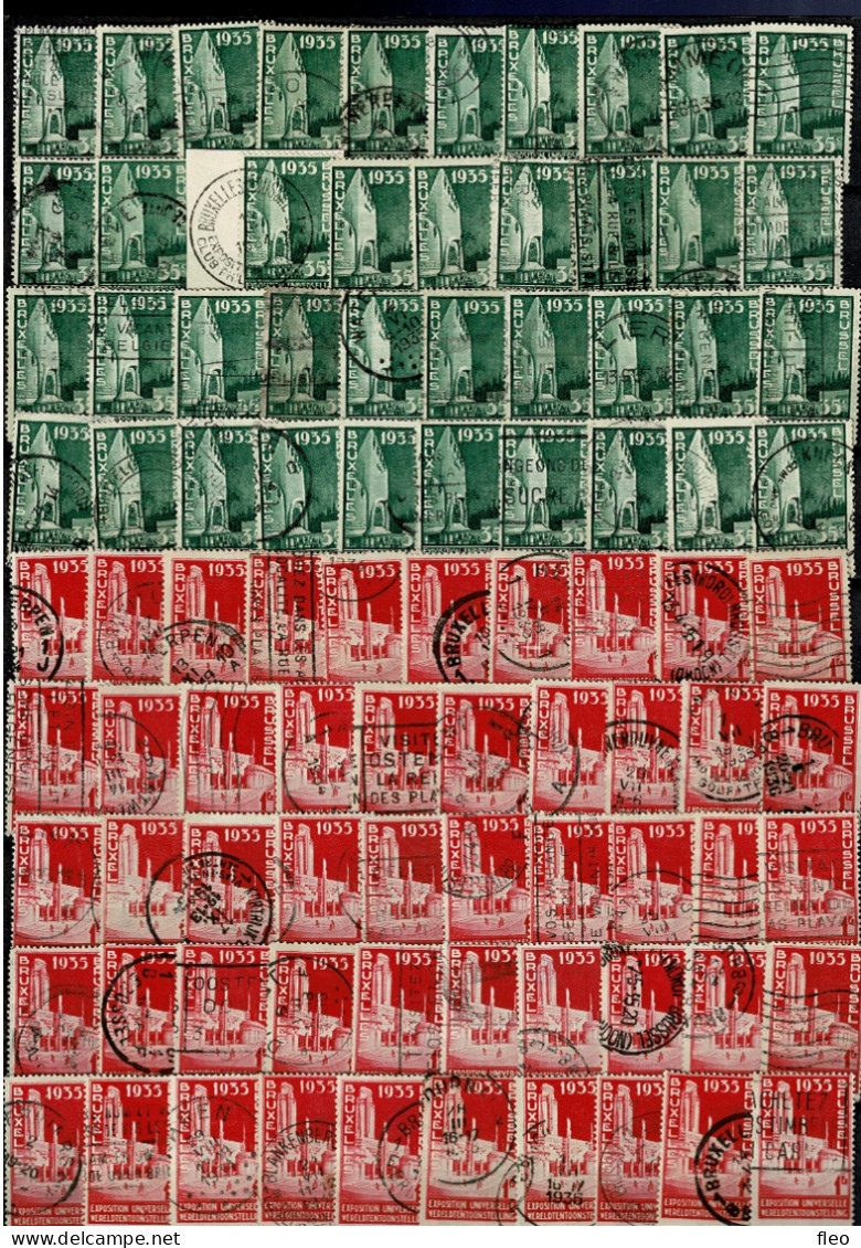 1935 386/389° (220 Timbres) : EXPO BRUSSEL 1935 - Gebruikt