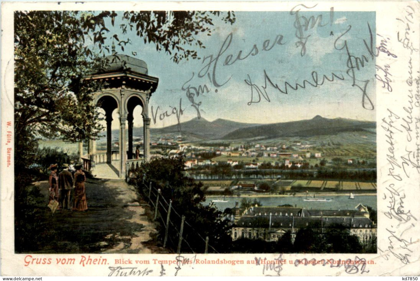 Gruss Vom Rhein, Blick Vom Tempel Des Rolandsbogen Auf Honnef - Bad Honnef