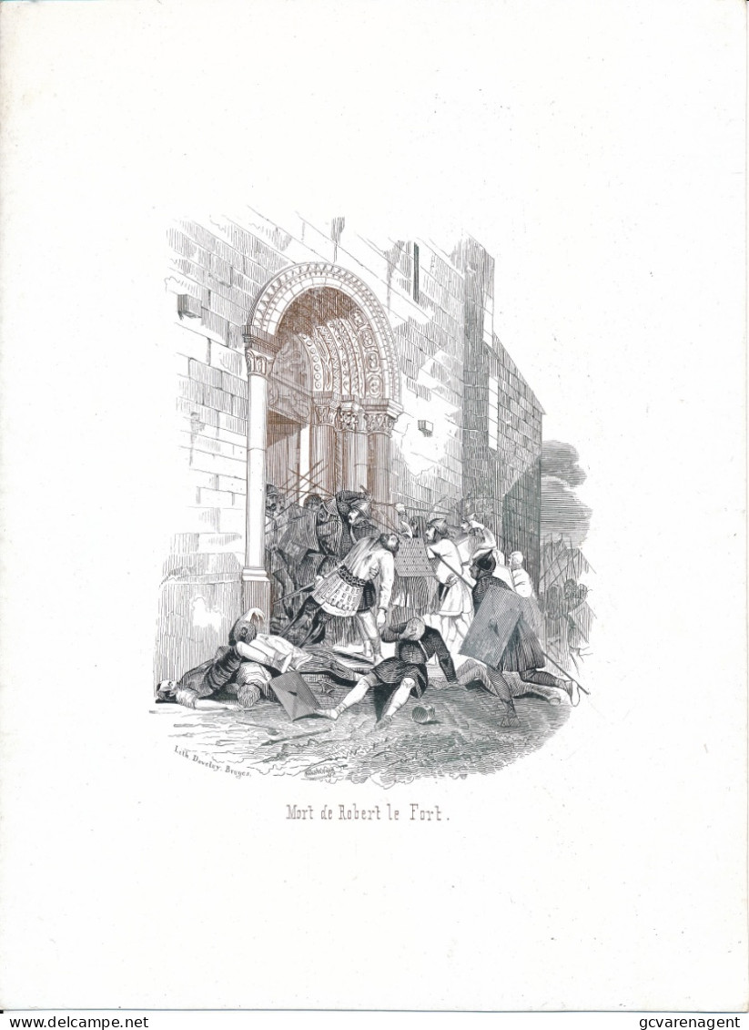 BRUGGE  PORSELEINKAART  22 X 16 CM  LITHOGRAAF VAN DE KONING DAVELUY  - MORT DE ROBERT LE FORT - Brugge