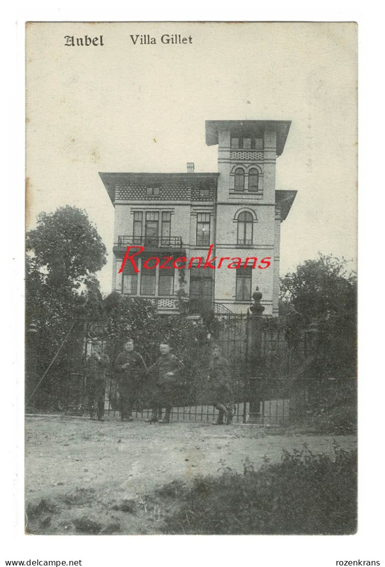 Aubel Liege Rue De Battice CPA AniméeVilla Gillet Soldats Armée Belge - Aubel