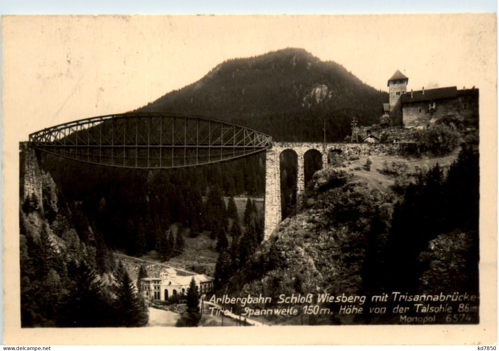 Arlbergbahn Schloss Wiesberg Mit Trisannabrücke - Landeck