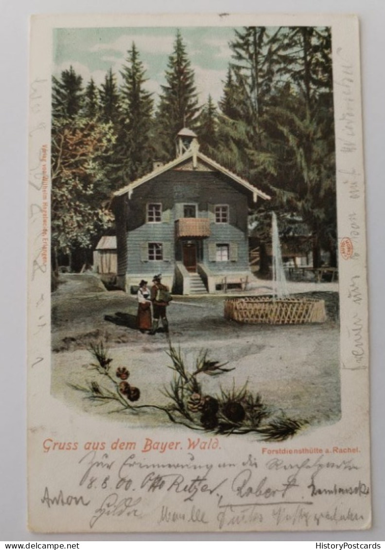 Gruss Aus Dem Bayerischen Wald, Forstdiensthütte Am Rachel, Litho, 1900 - Bodenmais