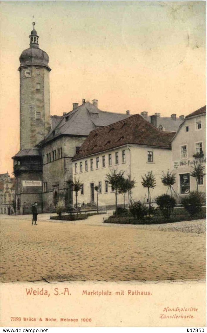 Weida - Marktplatz Mit Rathaus - Weida