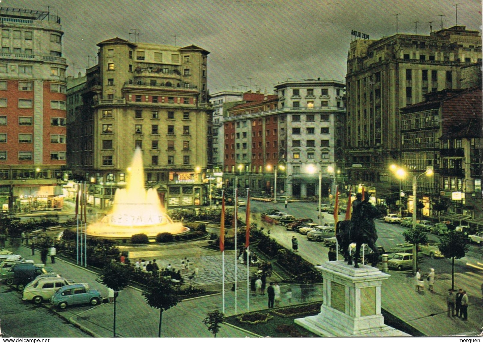 54753. Postal LA ENCINA De CAYON (Santander) 1966 A Badalona. Vista Plaza Generalisimo De Santander - Brieven En Documenten
