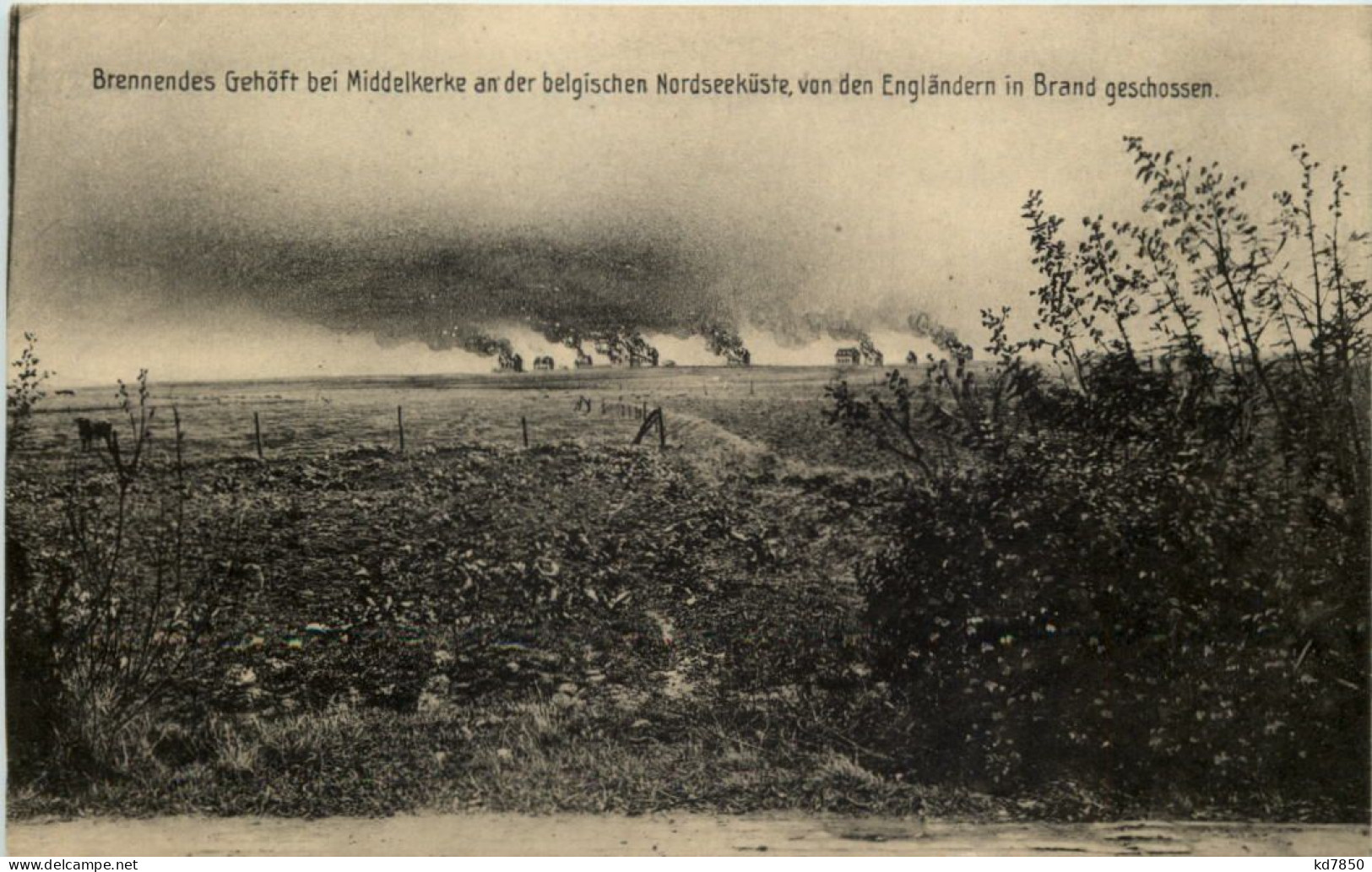 Brennendes Gehöft Bei Middelkerke - Middelkerke