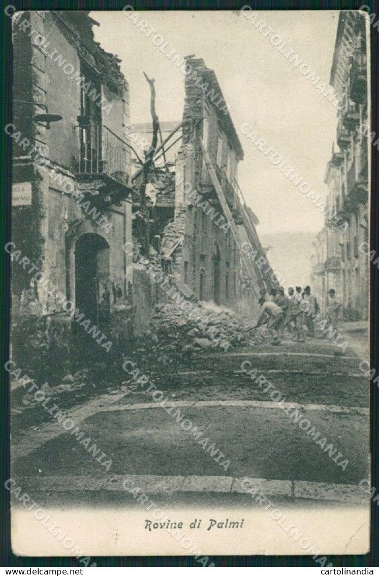 Reggio Calabria Palmi Terremoto Delle Calabrie PIEGHE STRAPPINO Cartolina QZ4266 - Reggio Calabria