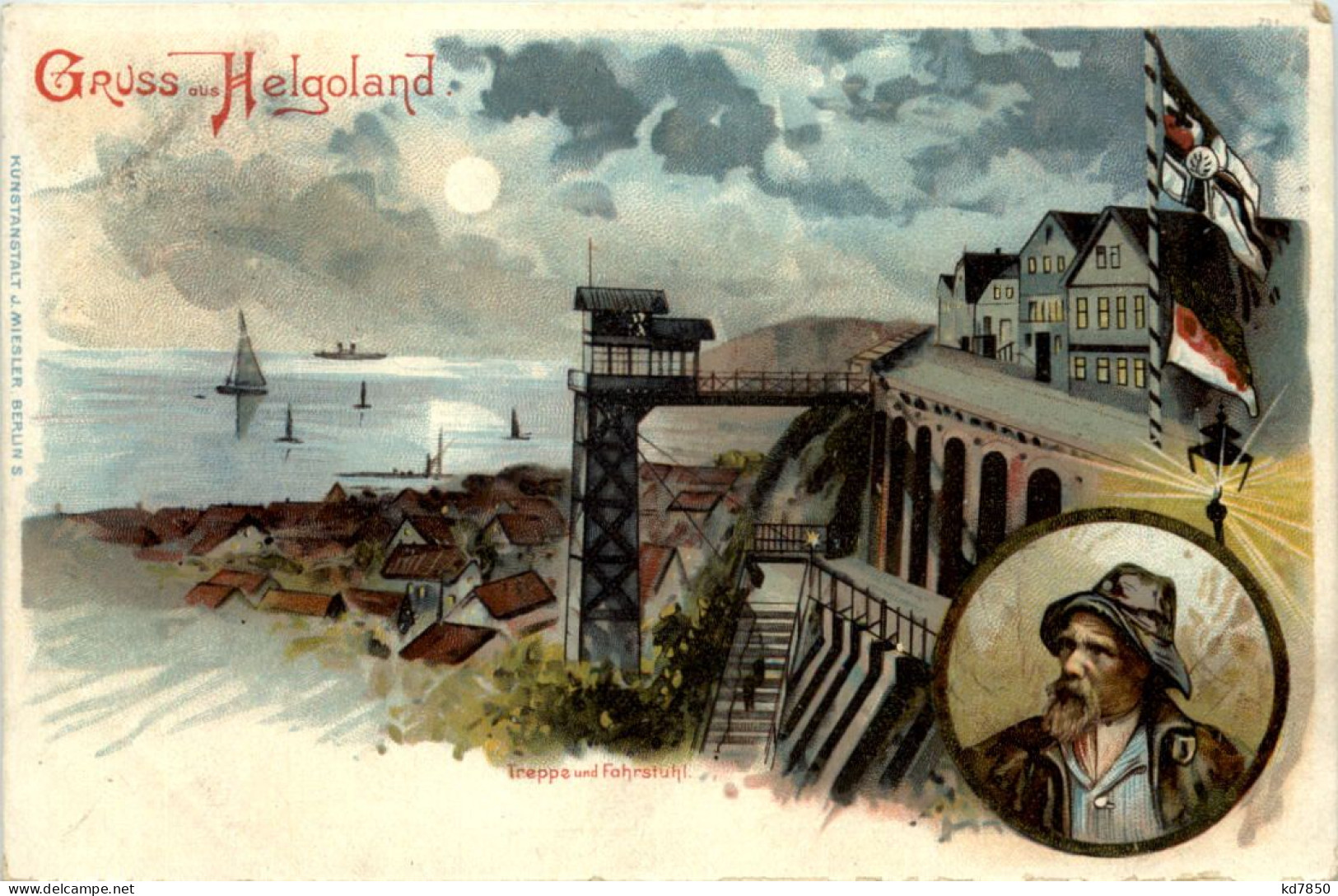 Gruss Aus Helgoland - Litho - Helgoland