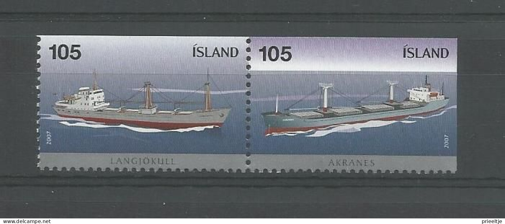 Iceland 2007 Cargo Ships Pair 1  Y.T. 1087/1088 ** - Ungebraucht