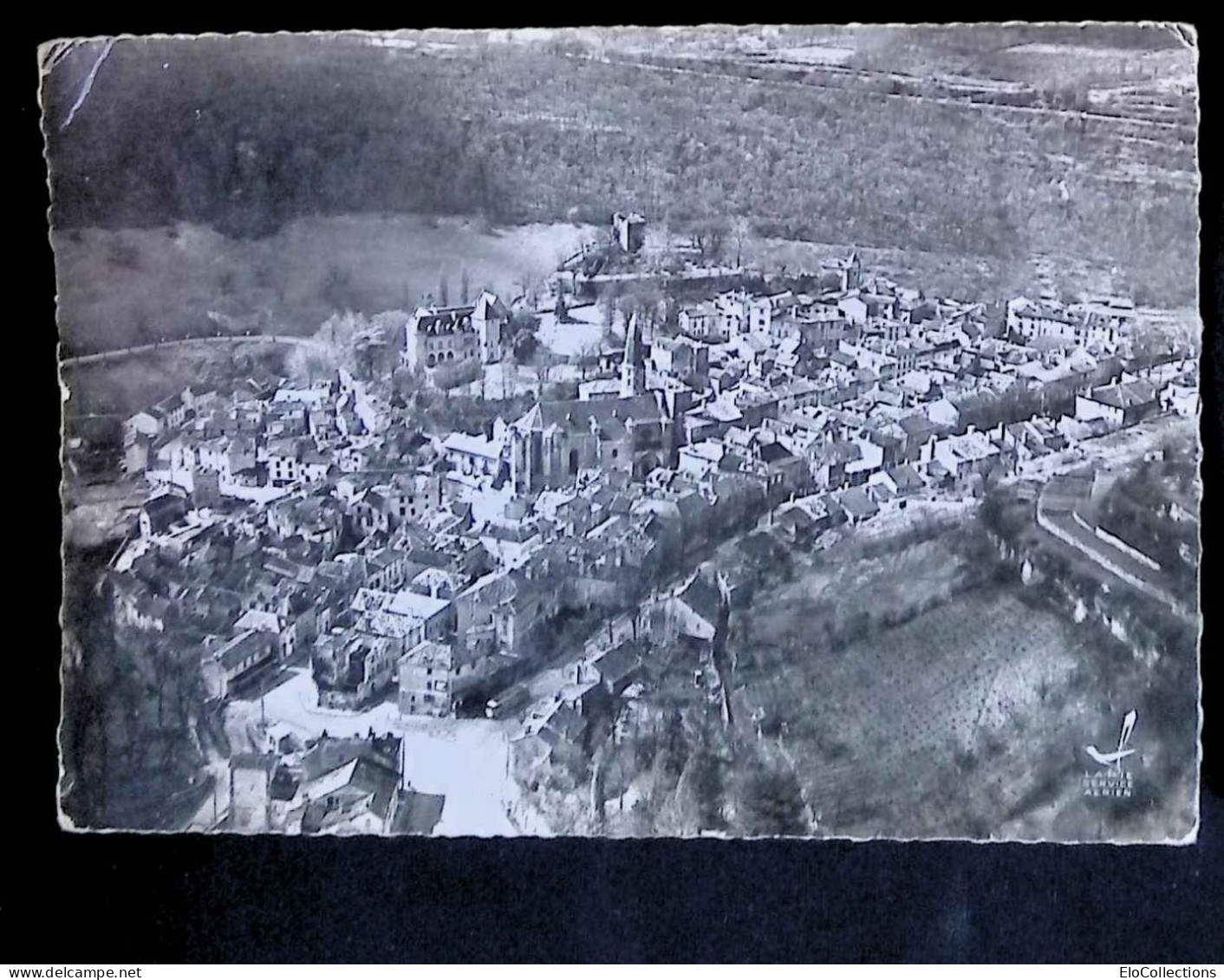 Cp, 82, En Avion Au Dessus De ....Caylus, Vue Générale, écrite, Ed. Lapie - Caylus