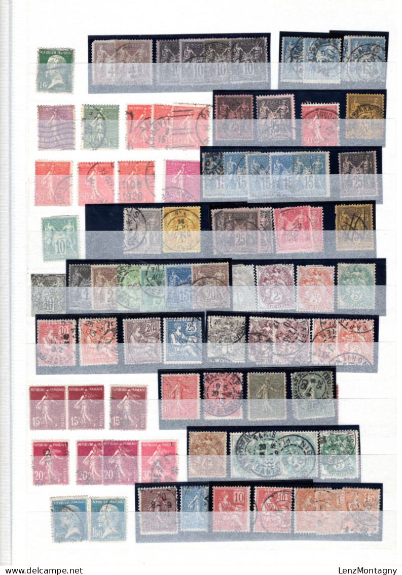 Collection De Timbres France De Cèrès - Napoléon -  1 Classeur Bleu 20 Pages, Oblitéré, Neuf * Et Neuf **, Selon Scans - Collections (en Albums)