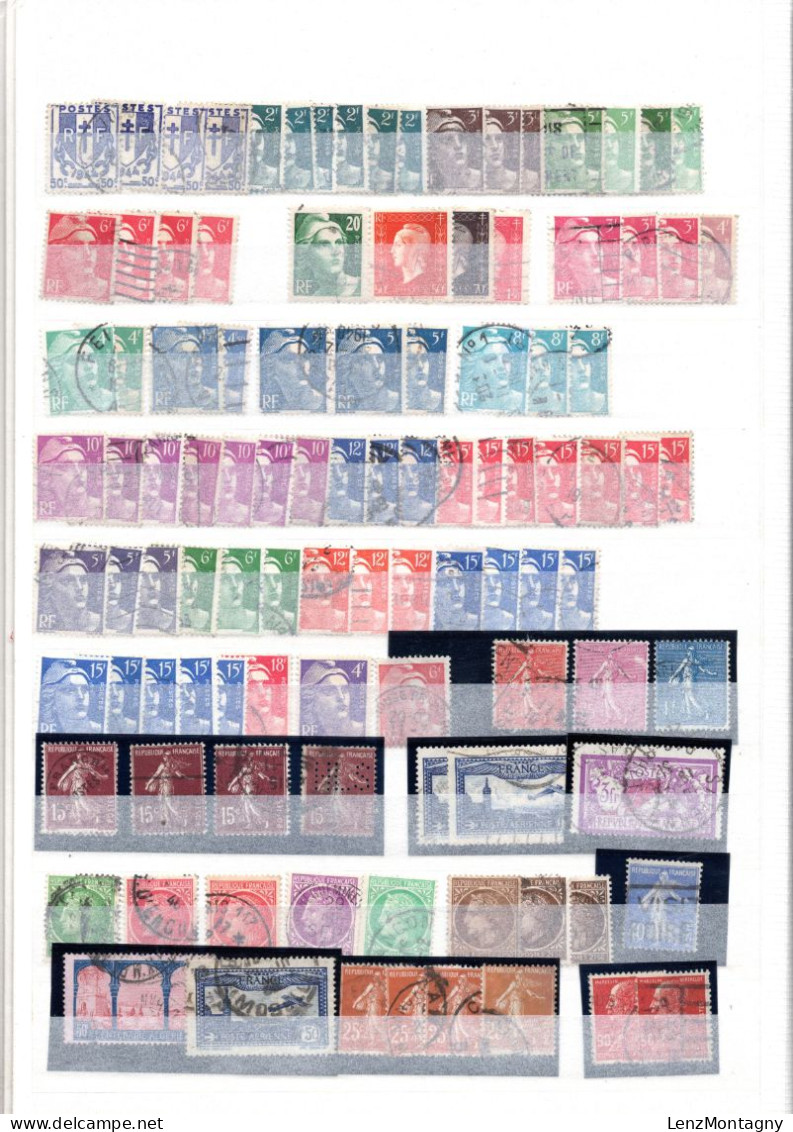 Collection de timbres France de Cèrès - Napoléon -  1 classeur bleu 20 pages, oblitéré, neuf * et neuf **, selon Scans