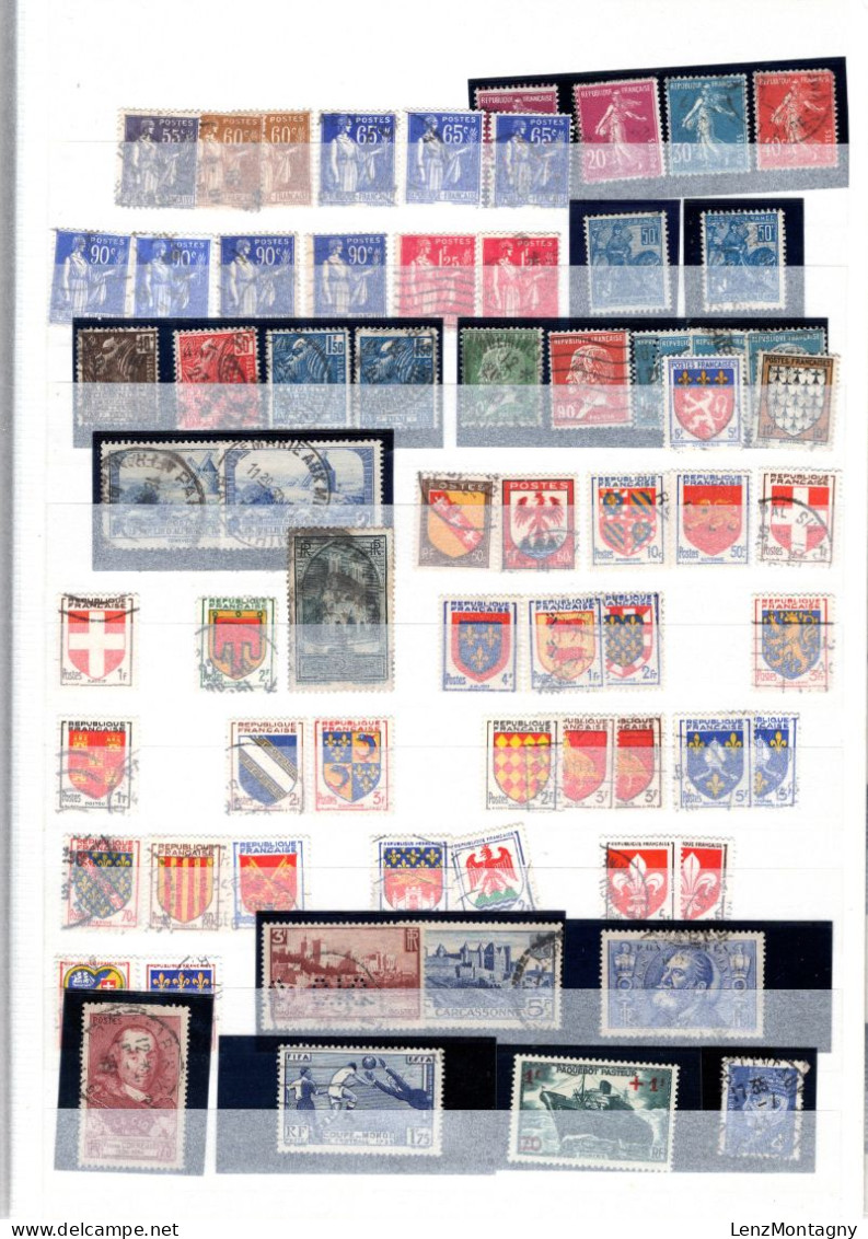 Collection de timbres France de Cèrès - Napoléon -  1 classeur bleu 20 pages, oblitéré, neuf * et neuf **, selon Scans